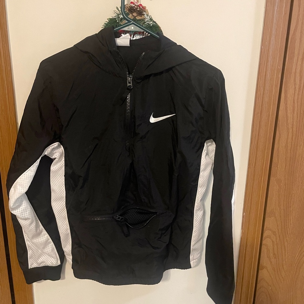 Nike Black and White Hooded Jacket